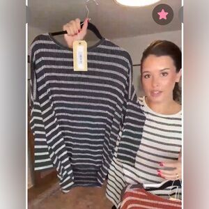 Striped Ribbed Long Sleeve Top, in Black
Perfect throw and go piece with legging